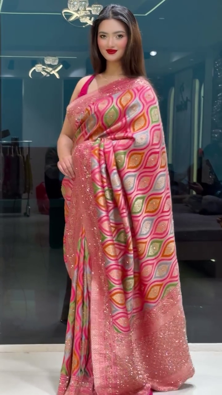Exquisite Multicolor Silk Saree – A Timeless Elegance