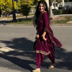 Elegant Wine Silk Salwar Kameez Suit with Dupatta – A Perfect Choice for Every Festive Occasion