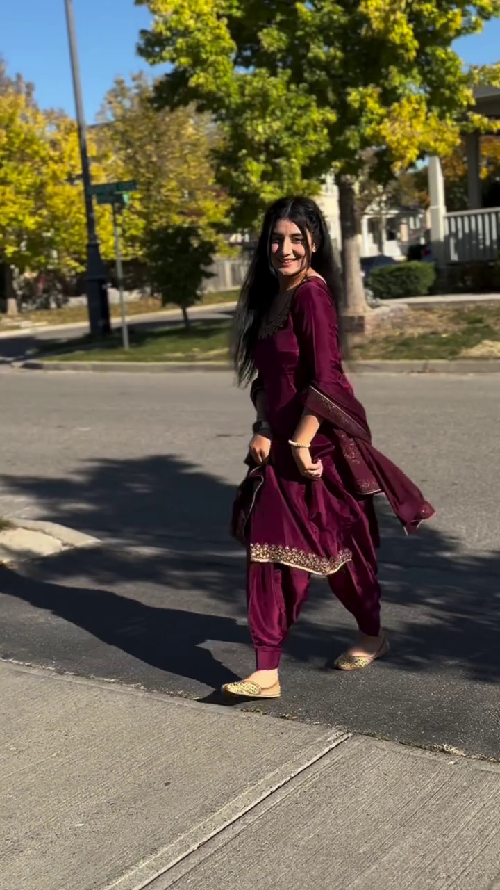 Elegant Wine Silk Salwar Kameez Suit with Dupatta – A Perfect Choice for Every Festive Occasion