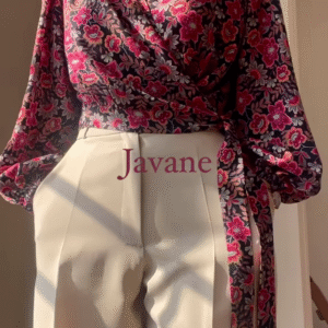 🌺 Javane Floral Satin Wrap Top – Effortlessly Elegant