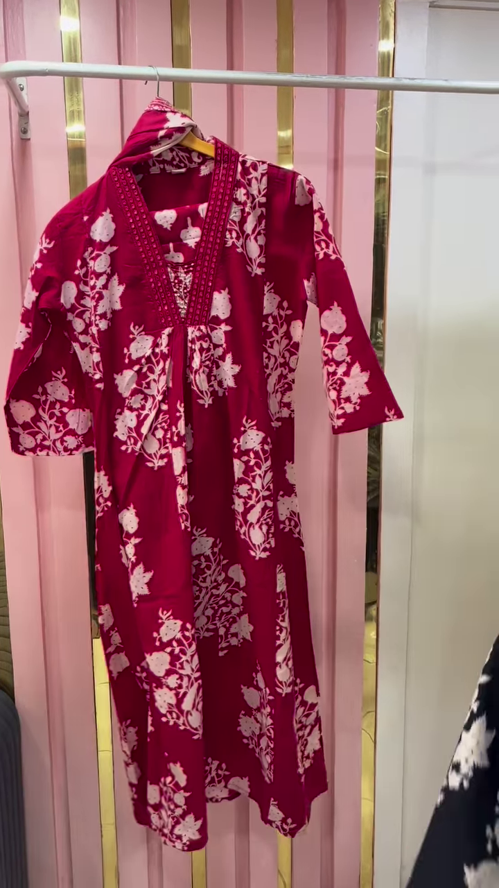 Elegant Floral Printed Kaftan Kurtis – Effortless Comfort Meets Traditional Grace - Image 2