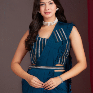 Ready-to-Wear Saree with Embroidered Sequence Designer Blouse