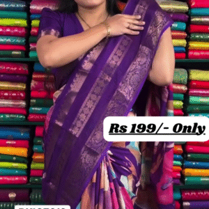 Elegant Tissue Silk Lace Border Purple Saree – A Perfect Blend of Grace and Luxury
