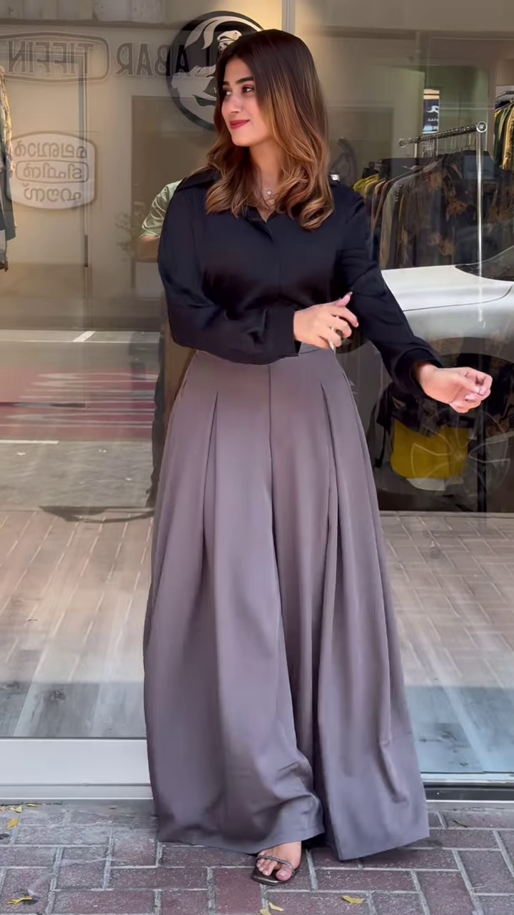 Power Meets Poise – Classic Collared Shirt & Pleated Trousers Set (Multi-Color Options Available) - Image 4