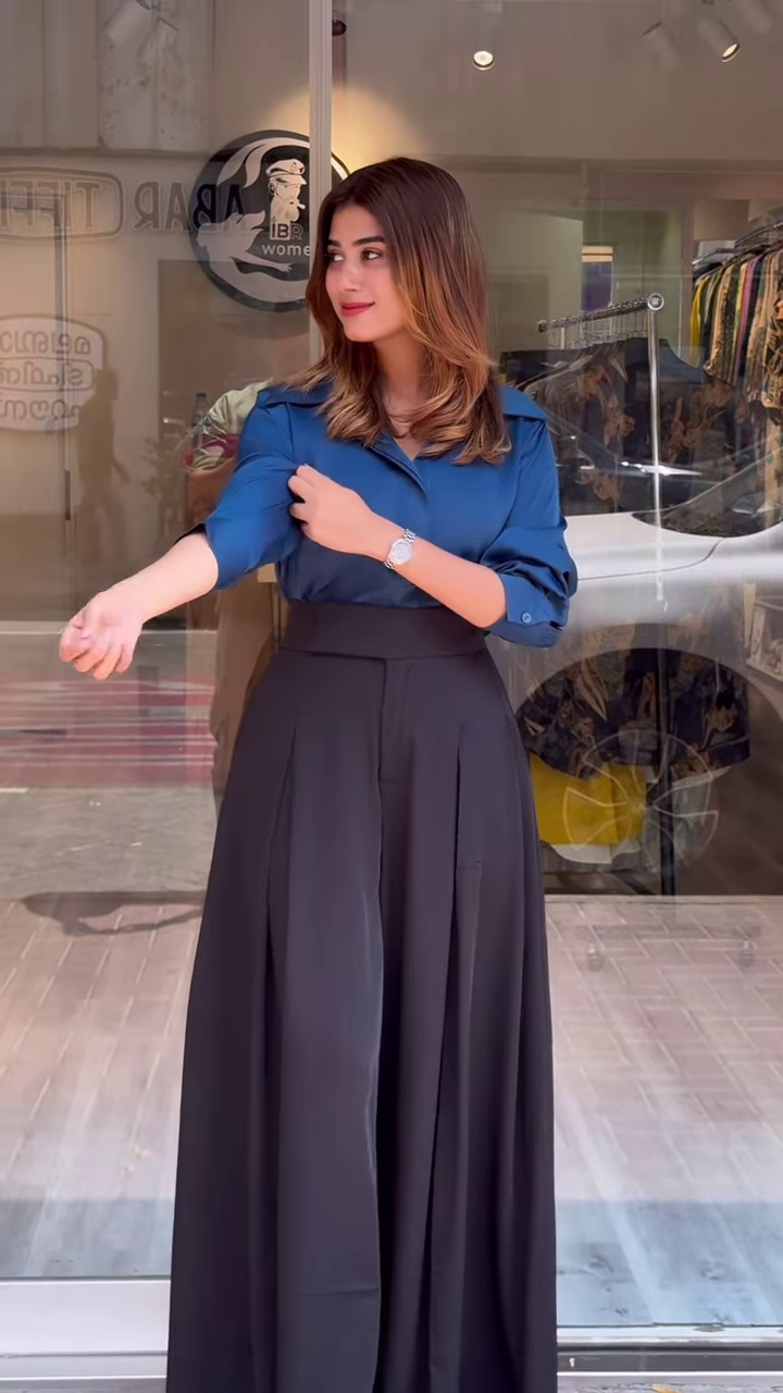 Power Meets Poise – Classic Collared Shirt & Pleated Trousers Set (Multi-Color Options Available) - Image 8