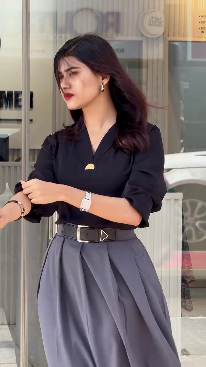 Effortlessly Elegant: Classic Collared Shirt & Pleated Bottom Set – Now in Multiple Color Variants - Image 7