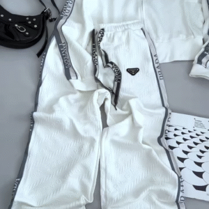 ✨ Luxury Prada-Inspired White Premium Tracksuit Set (Unisex) – Limited Stock! ✨