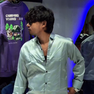 ✨ Royal Embroidered Short-Sleeve Shirt – Classic Elegance with a Modern Twist ✨