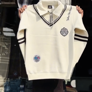 ✨ Elite Varsity Zip Polo Sweatshirt – Classic Sporty Style with a Premium Edge ✨