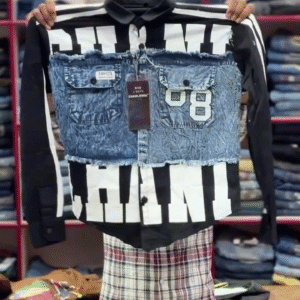 🖤🔥 Street Fusion Denim Panel Shirt – Bold Layers, Urban Edge & Statement Style