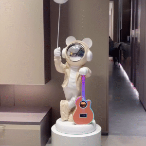 🎸🚀 Astronaut Bear Guitar Lamp & Showpiece – Playful Art Meets Modern Glow