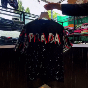 🖤 PRADA-Inspired Street Luxe Graphic T-Shirt – Bold Art Meets Urban Style 🔥