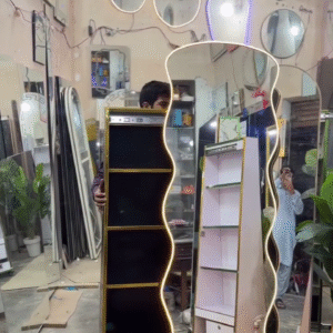 ✨ WaveGlow LED Dressing Mirror with Storage Cabinet – Luxury Meets Smart Design 💡🪞