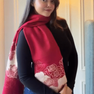 🌹❄️ RoseAura™ Luxury Floral Shawl Wrap – Elegant Warmth with Timeless Charm