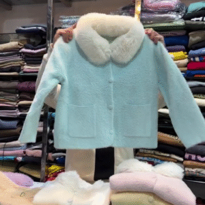 ❄️ CloudCharm™ Faux-Fur Collar Winter Jacket – Soft Warmth with Pastel Elegance