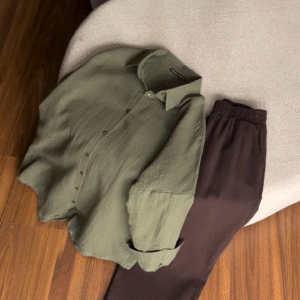 Effortless Comfort: Oversized Cotton Shirt with Trousers