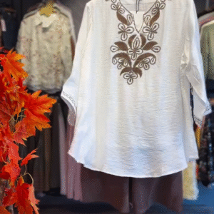 🤍 Ivory Bloom Embroidered Co-Ord Set – Effortless Ethnic Chic 🤍