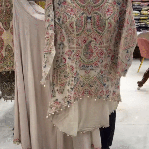 Elegant Ethnic Charm: Embroidered Tunic with Matching Palazzo or Skirt