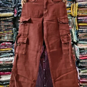 Trendy Light Blue Wide-Leg Denim Cargo Jeans – Utility Meets Street Style