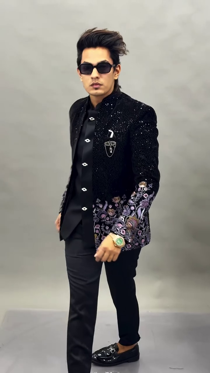 Bold Elegance: A Modern Statement in Black Embroidered Couture - Image 4