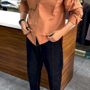 Bold Casual Style: Carrot Orange Cotton Shirt for a Modern Everyday Look