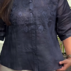 Manan Design Kisa Hand-Embroidered Beige Linen Kurta – Elegant Artisanal Craftsmanship