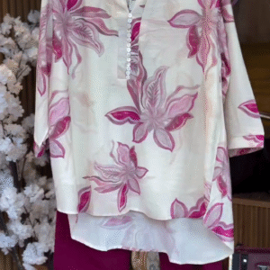 Elegant Floral Printed Kurta Set with Pants – Timeless Ethnic Charm