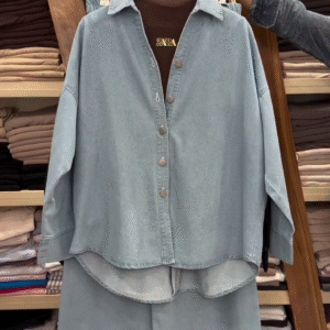 π« Fresh & Trendy: The Charm of a Light Blue Two-Piece Denim Set