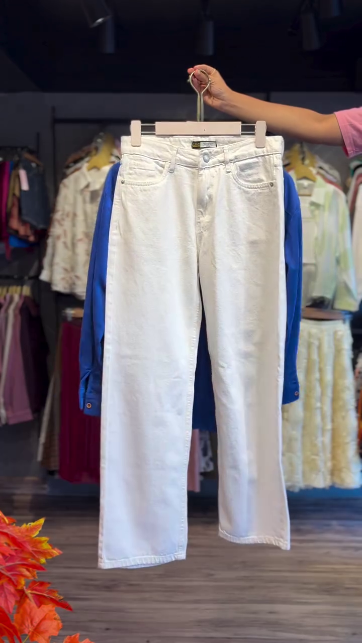 π Crisp & Polished: Blue Button-Down Shirt with White Trousers Set - Image 2