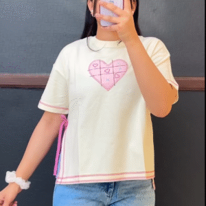 Trendy Korean Oversized Cartoon Printed T-Shirts for Girls | Stylish Casual Wear Combo