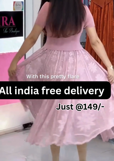 Elegant Mauve Party Wear Gown for Women with Floral Design & Belt – Stylish Look - Image 2