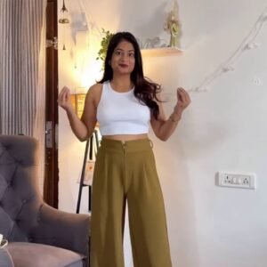 Trendy High-Waist Wide Leg Pants – Elegant Comfort Meets Modern Style