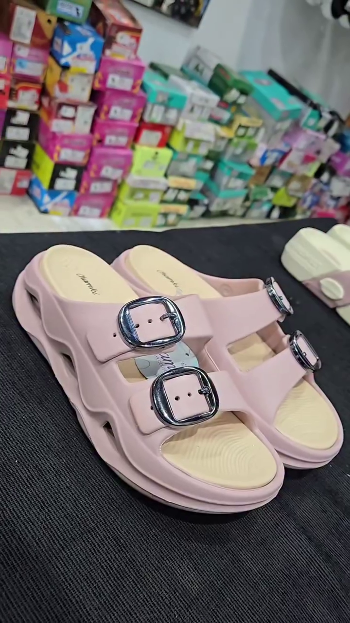 Trendy Pastel Double-Buckle Comfort Sandals for Women - Image 4