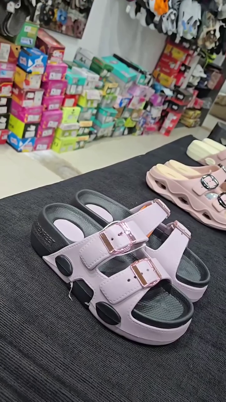 Trendy Pastel Double-Buckle Comfort Sandals for Women - Image 9