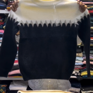 Premium Black & White Winter Sweater – Classic Comfort with Modern Style