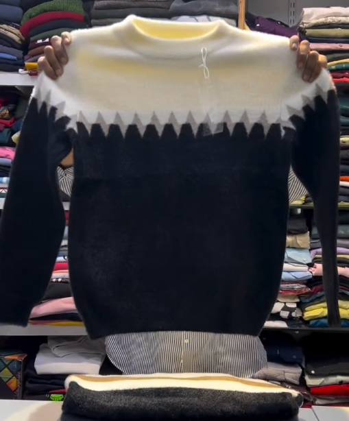 Premium Black & White Winter Sweater – Classic Comfort with Modern Style