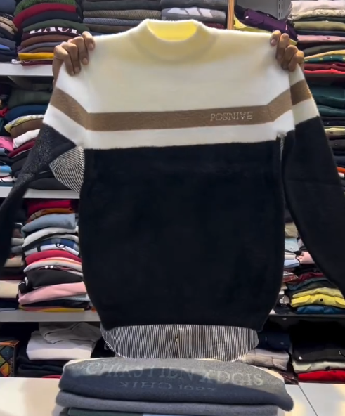 Premium Black & White Winter Sweater – Classic Comfort with Modern Style - Image 4