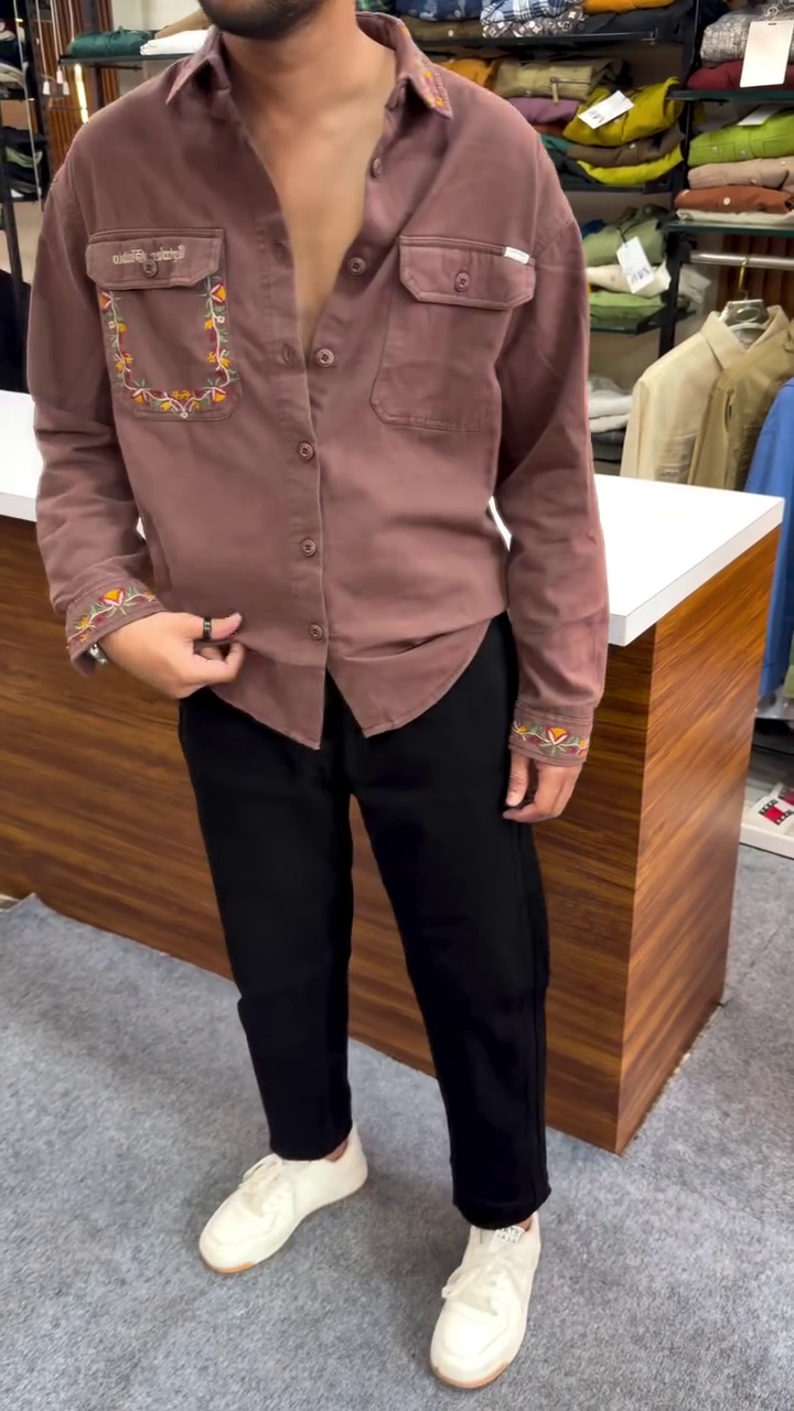 Premium Black Embroidered Full Sleeve Shirt for Men – Stylish Casual & Smart Party Wear - Image 6
