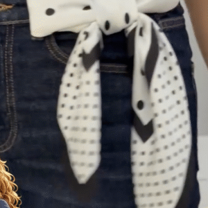 Women's Polka Dot Scarf Belt – Trendy Waist Tie for Jeans, Dresses & Casual Outfits